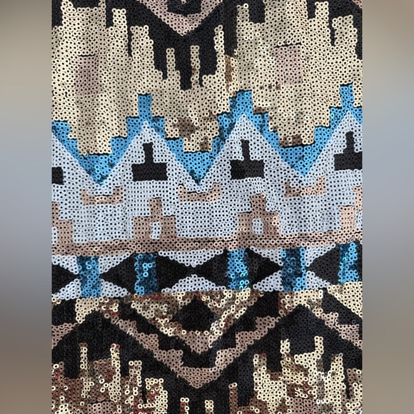 Sequin Patterned Dress - Multicolor - Picture 5 of 8